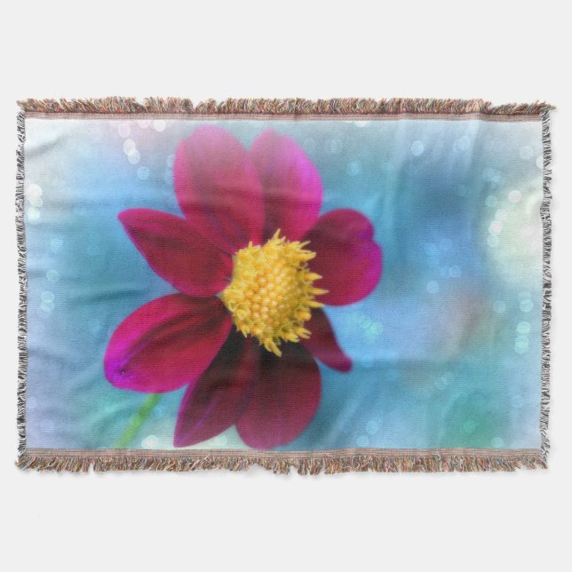 Blume Throw Blanket/Burgund Decke (Vorderseite)