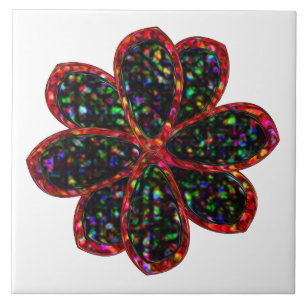 Blume Tile mit schwarzem Glitzer Fliese
