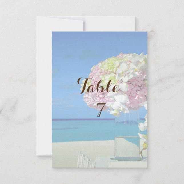 Blume-Tischkarte für Hochzeiten am Strand Einladung (Vorderseite)