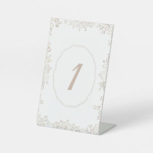 Blume Tischnummer Erdschild Sockelschild