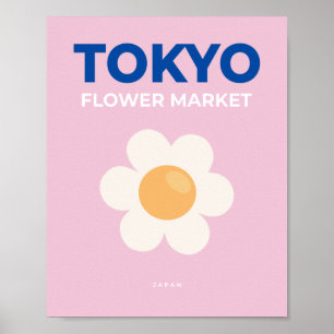 Blume Tokio Rosa Abstrakte Blüte Poster
