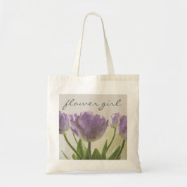 Blume Tote Tasche mit lila Hochzeitstups