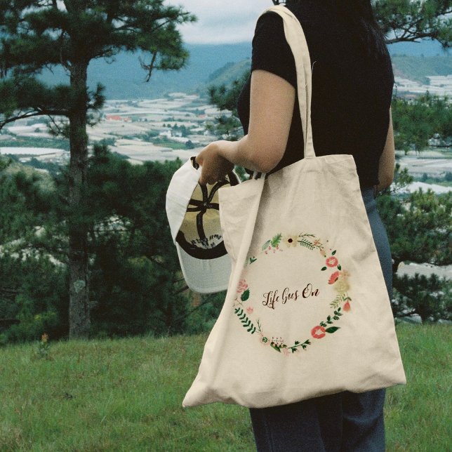 Blume Tragetasche (Color flower wreath Tote Bag
)