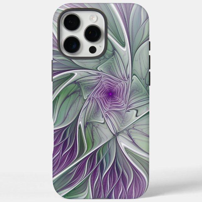 Blume Traum, Abstraktes Lila Grünes Fraktal Kunst Case-Mate iPhone Hülle (Rückseite)