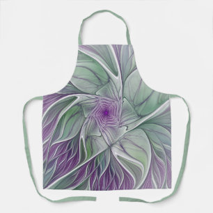 Blume Traum, Abstraktes Lila Grünes Fraktal Kunst Schürze