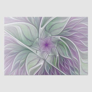 Blume Traum, Abstraktes Lila Grünes Fraktal Kunst Seidenpapier