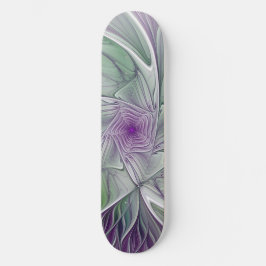 Blume Traum, Abstraktes Lila Grünes Fraktal Kunst Skateboard