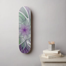 Blume Traum, Abstraktes Lila Grünes Fraktal Kunst Skateboard