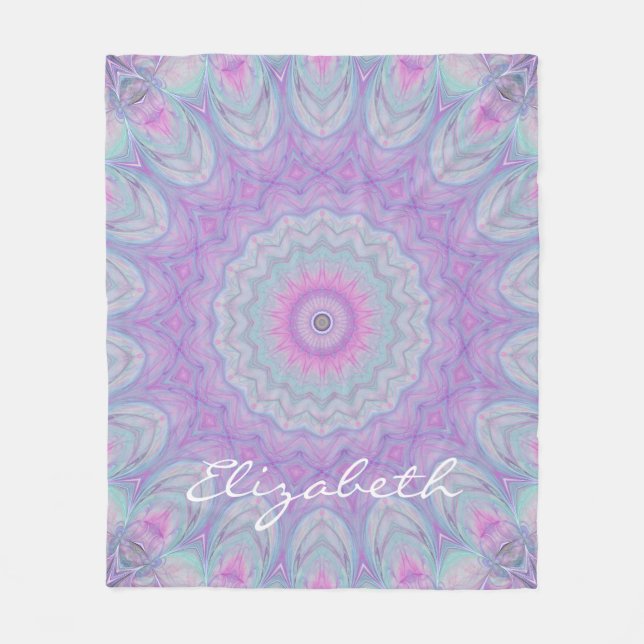 Blume Traum Pastel Mandala von JoMazArt Fleecedecke (Vorderseite)