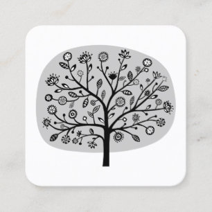 Blume Tree - Grau Quadratische Visitenkarte