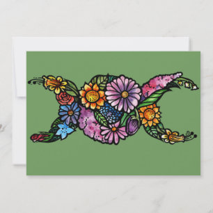 Blume Triple Moon Symbol gesegnet sein Feiertagskarte