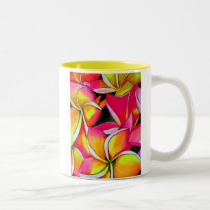 Blume Tropical Yellow Frangipani Zweifarbige Tasse