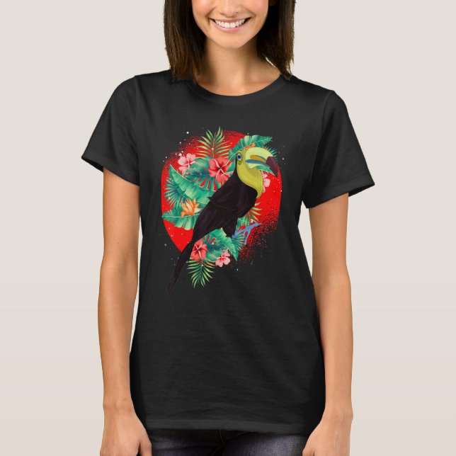 Blume tropischer Regenwaldvögel T-Shirt (Vorderseite)