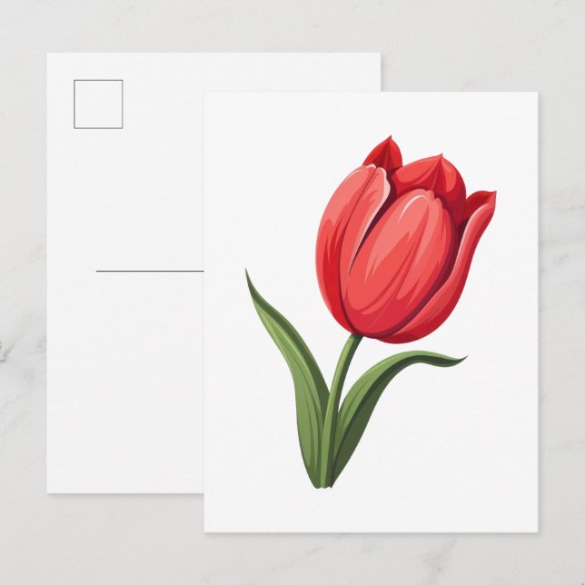 Blume Tulpe Postkarte (Vorne/Hinten)