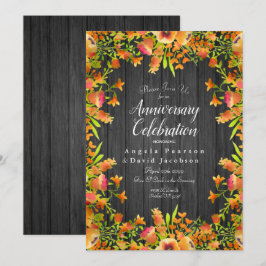 Blume über die Wasserfarbe im Herbst auf rustikale Einladung