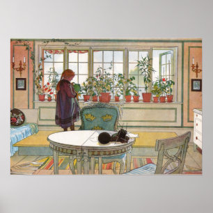 Blume über die "Window Sill" von Larsson Poster