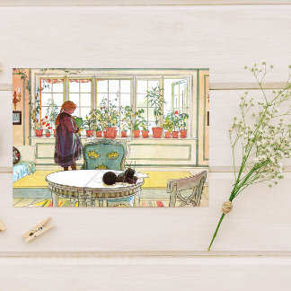 Blume über die Windows Carl Larsson Schwedisch Postkarte