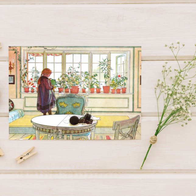 Blume über die Windows Carl Larsson Schwedisch Postkarte (Von Creator hochgeladen)