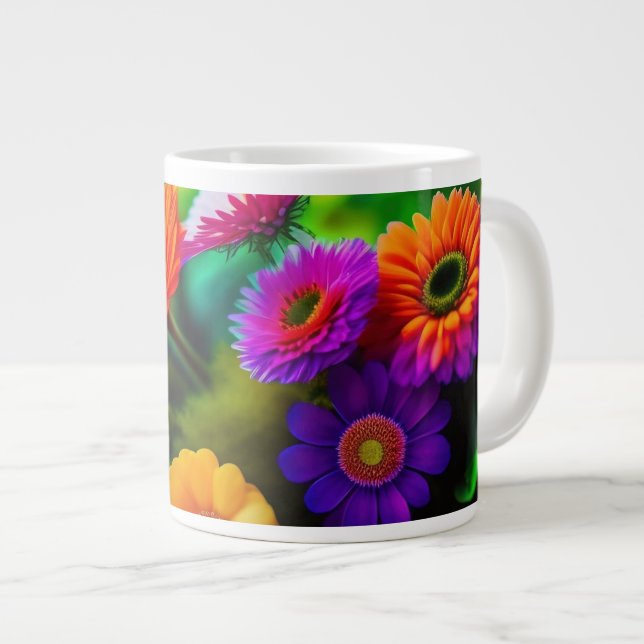 Blume überall Jumbo-Tasse (Vorderseite Rechts)