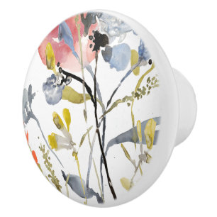 Blume überlagert - Watercolor-Pastell-Blumen Keramikknauf