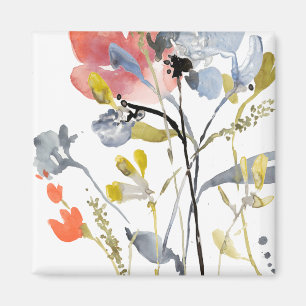 Blume überlagert - Watercolor-Pastell-Blumen Magnet