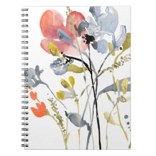 Blume überlagert - Watercolor-Pastell-Blumen Notizblock
