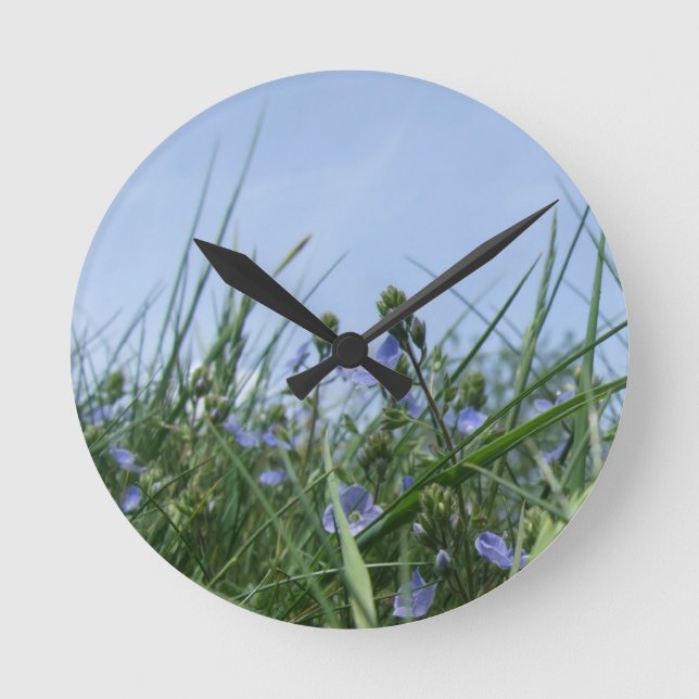 Blume-Uhr Runde Wanduhr (Vorderseite)