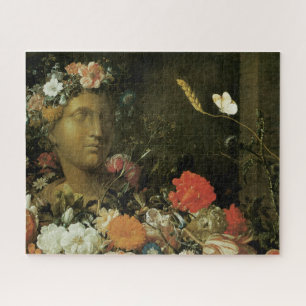 Blume um eine klassische Büste Puzzle
