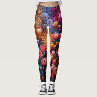 Blume und 3D Kunst Leggings