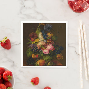 Blume und Ananas auf einer Unternehmung Serviette