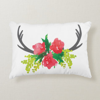 Blume und Antler Akzent Kissen