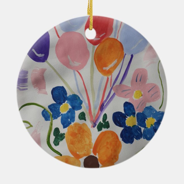 Blume und Balkone Keramik Ornament (Hinten)