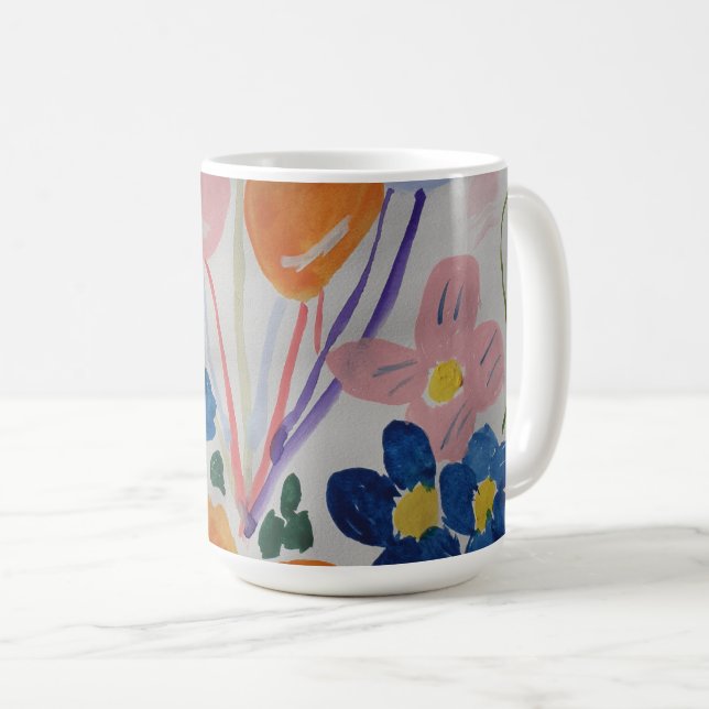 Blume und Ballons Tasse (VorderseiteRechts)