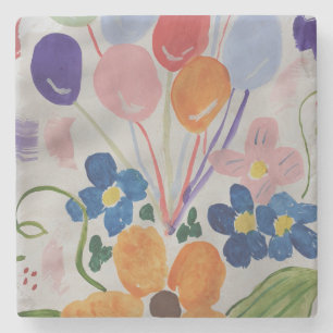 Blume und Balloons Steinuntersetzer