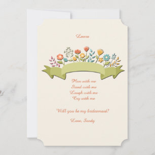 Blume- und Bandüberbrückungskarte Einladung