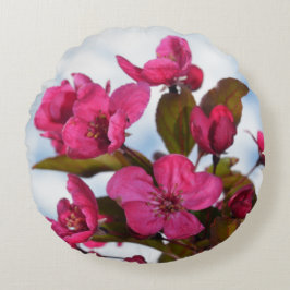 Blume und Baumrinde Rundes Kissen