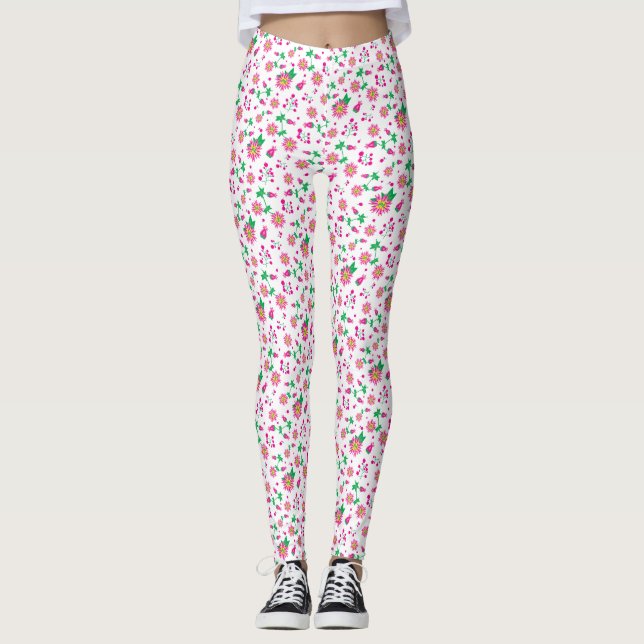 Blume und Berries Leggings (Vorderseite)
