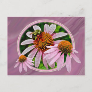 Blume und Biene Postkarte