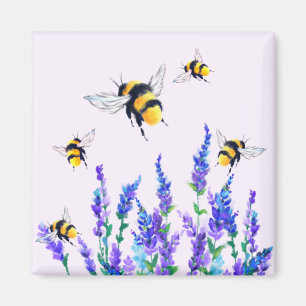 Blume und Bienen fliegen Magnet-Geschenk Magnet