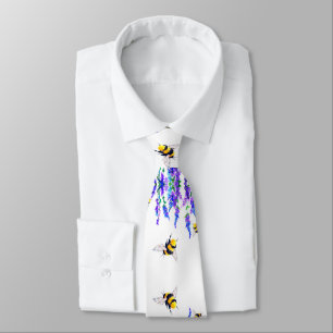 Blume und Bienen fliegen Neck Tie Spring Krawatte