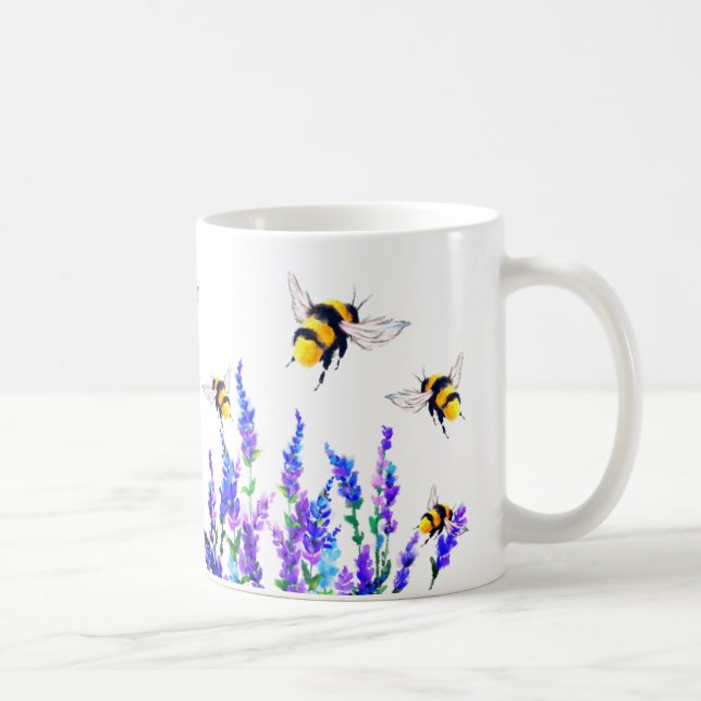 Blume und Bienen Fliegen Tasse Frühling (Rechts)