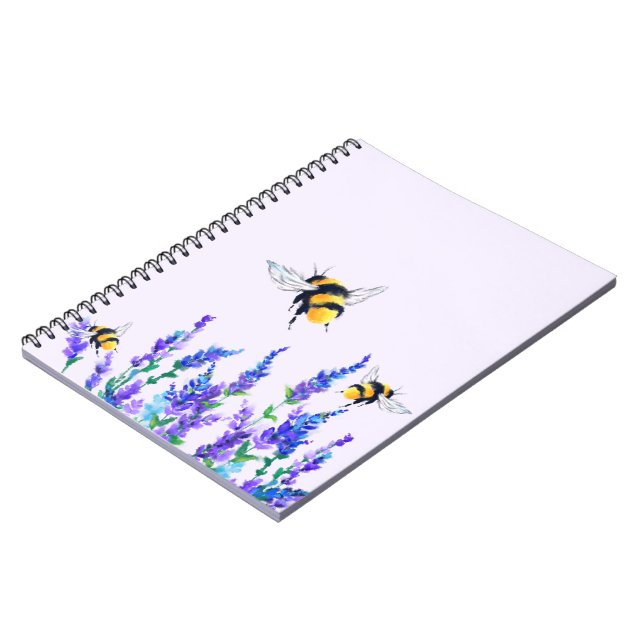 Blume und Bienen-Flieger-Notebook-Frühlingsfreude Notizblock (Linke Seite)