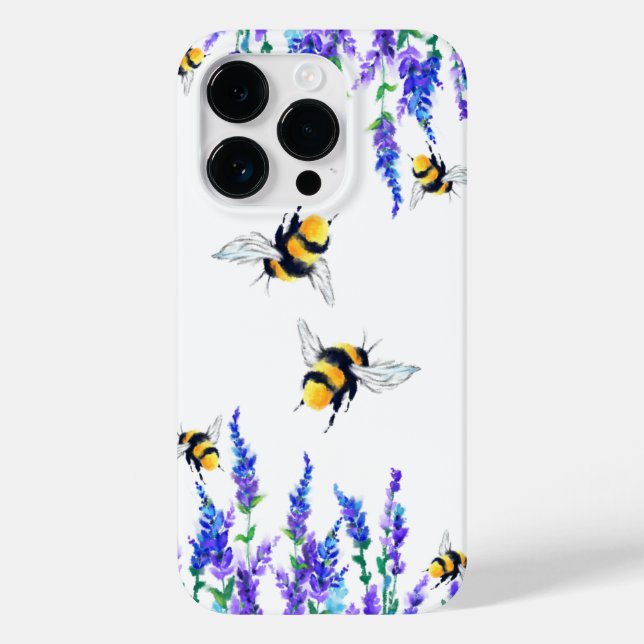 Blume und Bienen Flying iPhone Case Frühjahr (Rückseite)