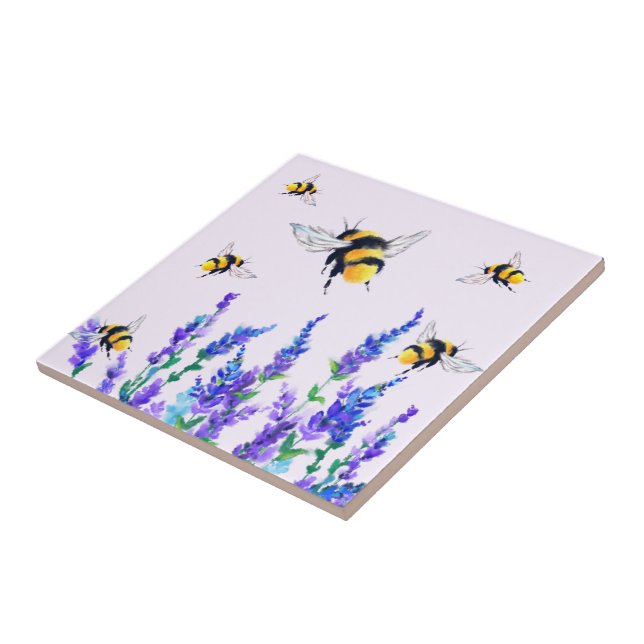 Blume und Bienen Keramik Tile Fliese (Seite)