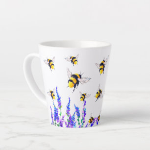 Blume und Bienen Latte Tasse