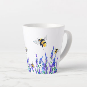 Blume und Bienen Latte Tasse