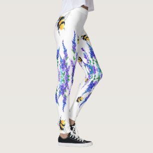Blume und Bienen Leggings Frische Frühling