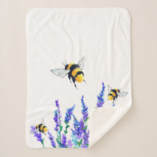 Blume und Bienen Sherpa Blanket Sherpadecke