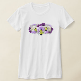 Blume und Bienen-T - Shirt