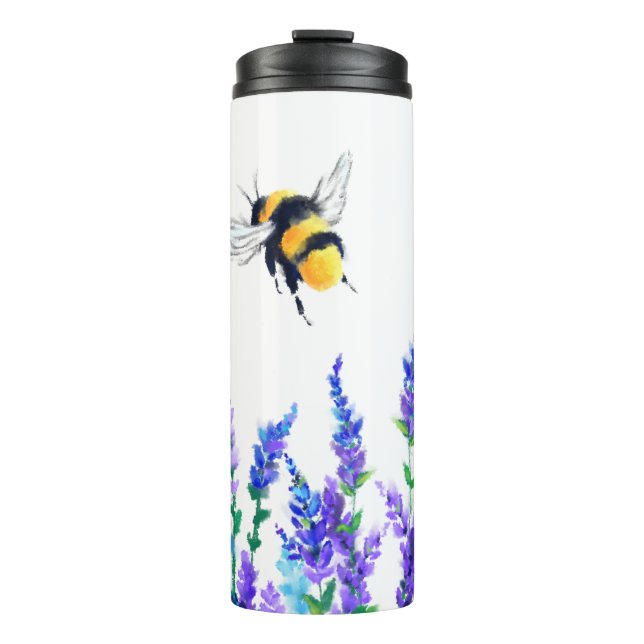 Blume und Bienenwärmer Thermosbecher (Vorderseite)